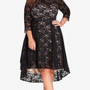 City Chic Black Lace Dress Size 24
